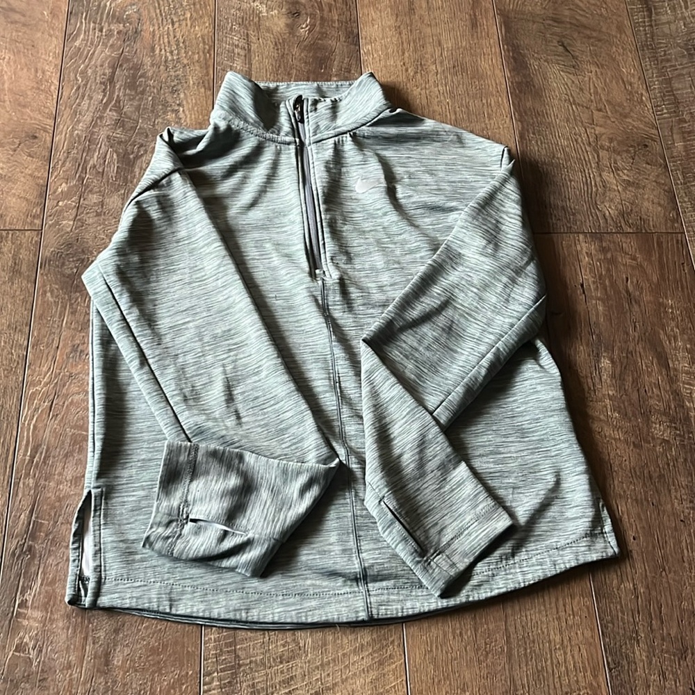 Nike girls half zip size L (girls) grey and white